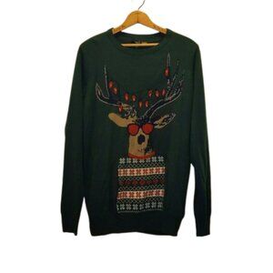 Livergy US Size L 42/44 Cool Reindeer Ugly Christmas Sweater Lightweight Sweater